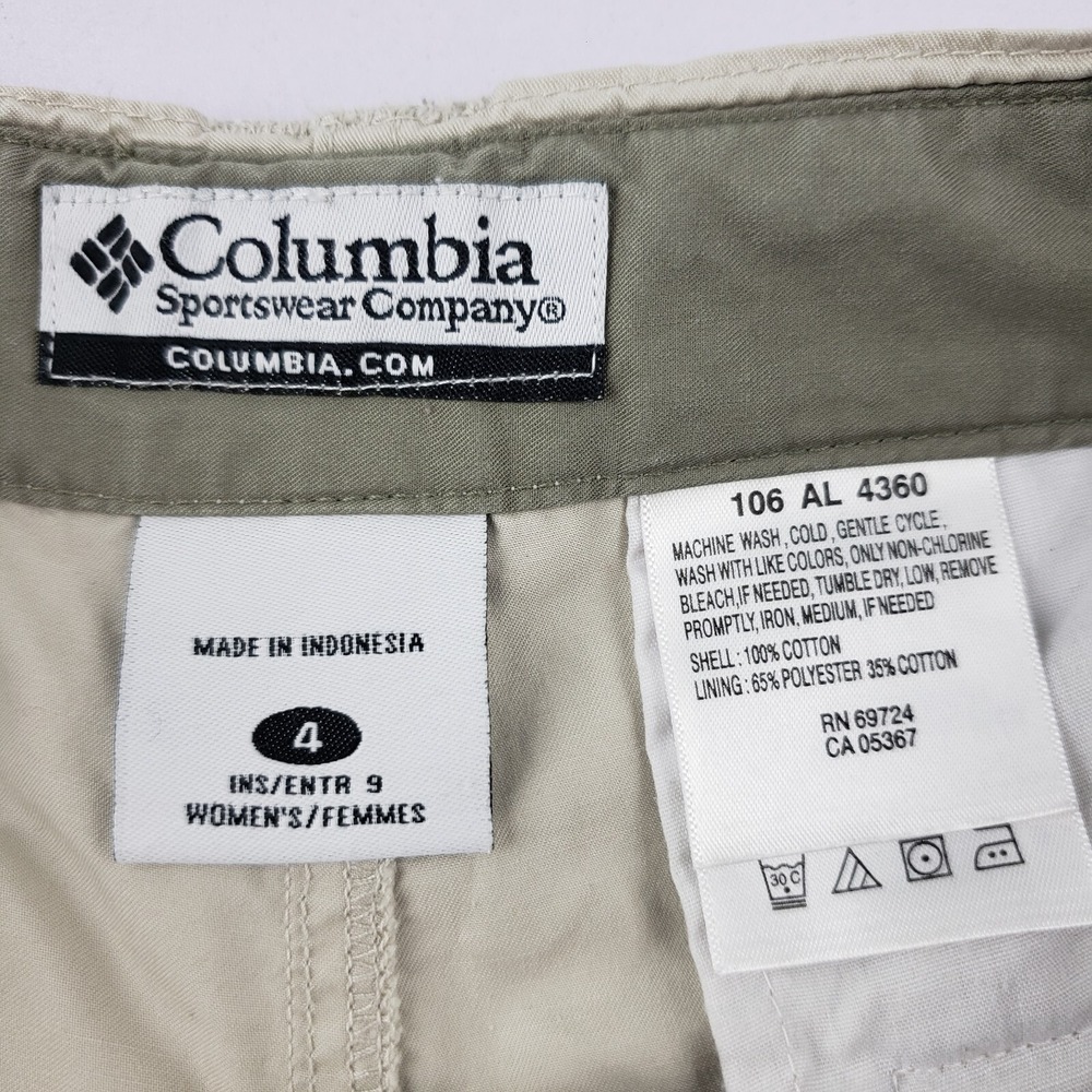 Columbia Sportwear Co Shorts Women's 4‎ Beige Cargo Roll-Up Hiking Shorts AL4360 - Picture 3 of 11